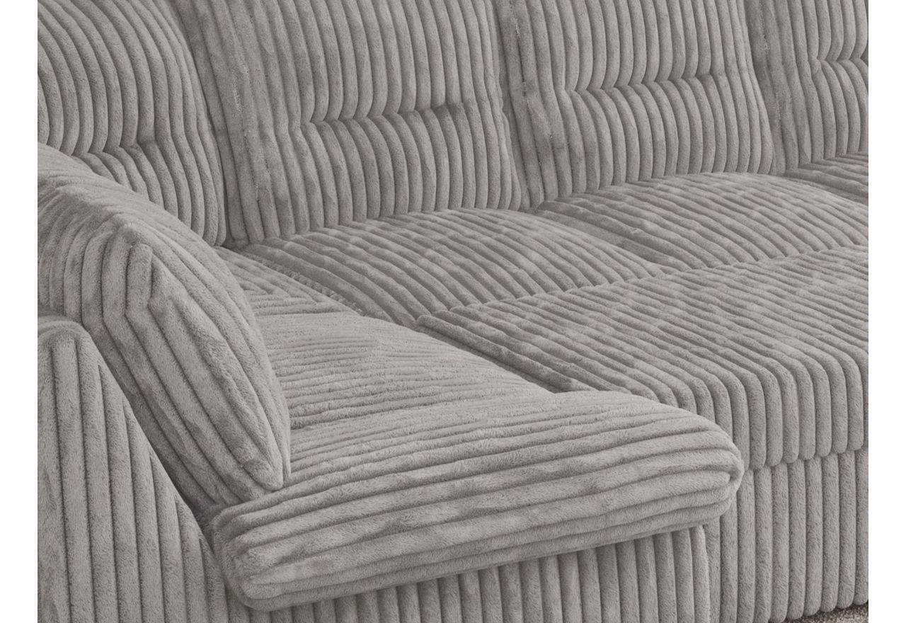 Narożnik COMODO U - uniwersalny - jasnoszary, sztruks