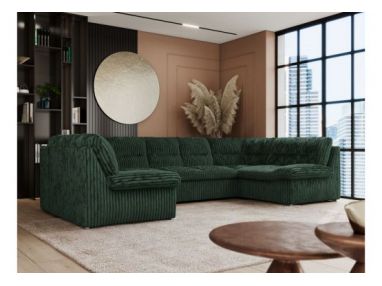 Narożnik COMODO U - uniwersalny - ciemnozielony, sztruks