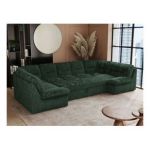 Narożnik COMODO U - uniwersalny - ciemnozielony, sztruks