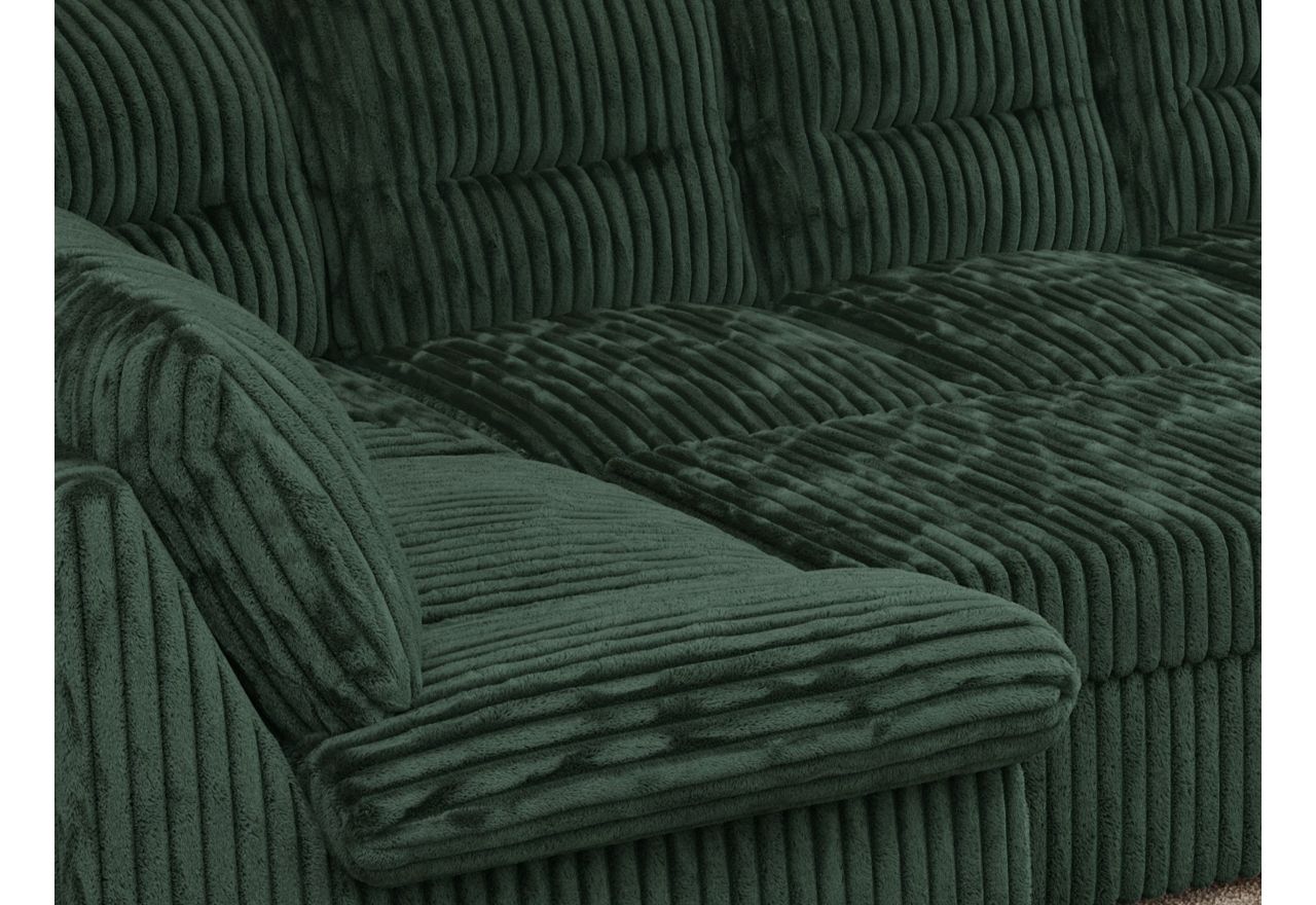 Narożnik COMODO U - uniwersalny - ciemnozielony, sztruks