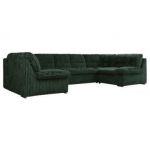 Narożnik COMODO U - uniwersalny - ciemnozielony, sztruks