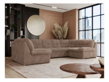 Narożnik COMODO U - uniwersalny - brązowy, sztruks