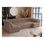 Narożnik COMODO U - uniwersalny - brązowy, sztruks