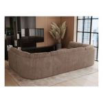 Narożnik COMODO U - uniwersalny - brązowy, sztruks