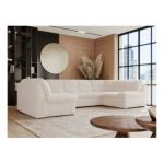 Narożnik COMODO U - uniwersalny - beżowy, sztruks