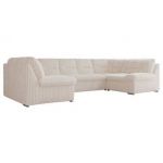 Narożnik COMODO U - uniwersalny - beżowy, sztruks