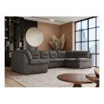 Narożnik COMODO U - uniwersalny - ciemnoszary, welwet