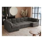 Narożnik COMODO U - uniwersalny - ciemnoszary, welwet