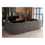 Narożnik COMODO U - uniwersalny - ciemnoszary, welwet