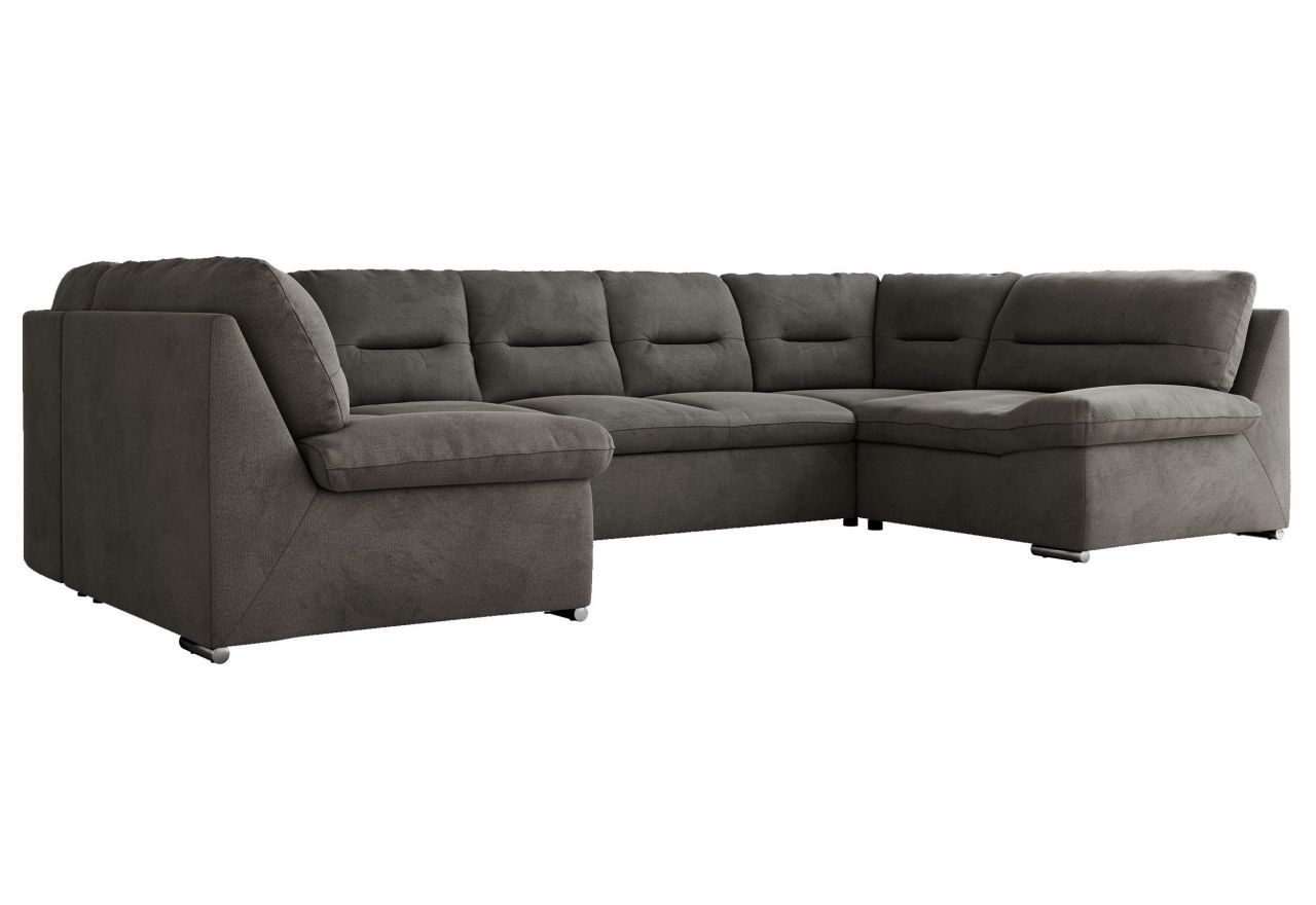 Narożnik COMODO U - uniwersalny - ciemnoszary, welwet