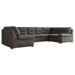 Narożnik COMODO U - uniwersalny - ciemnoszary, welwet