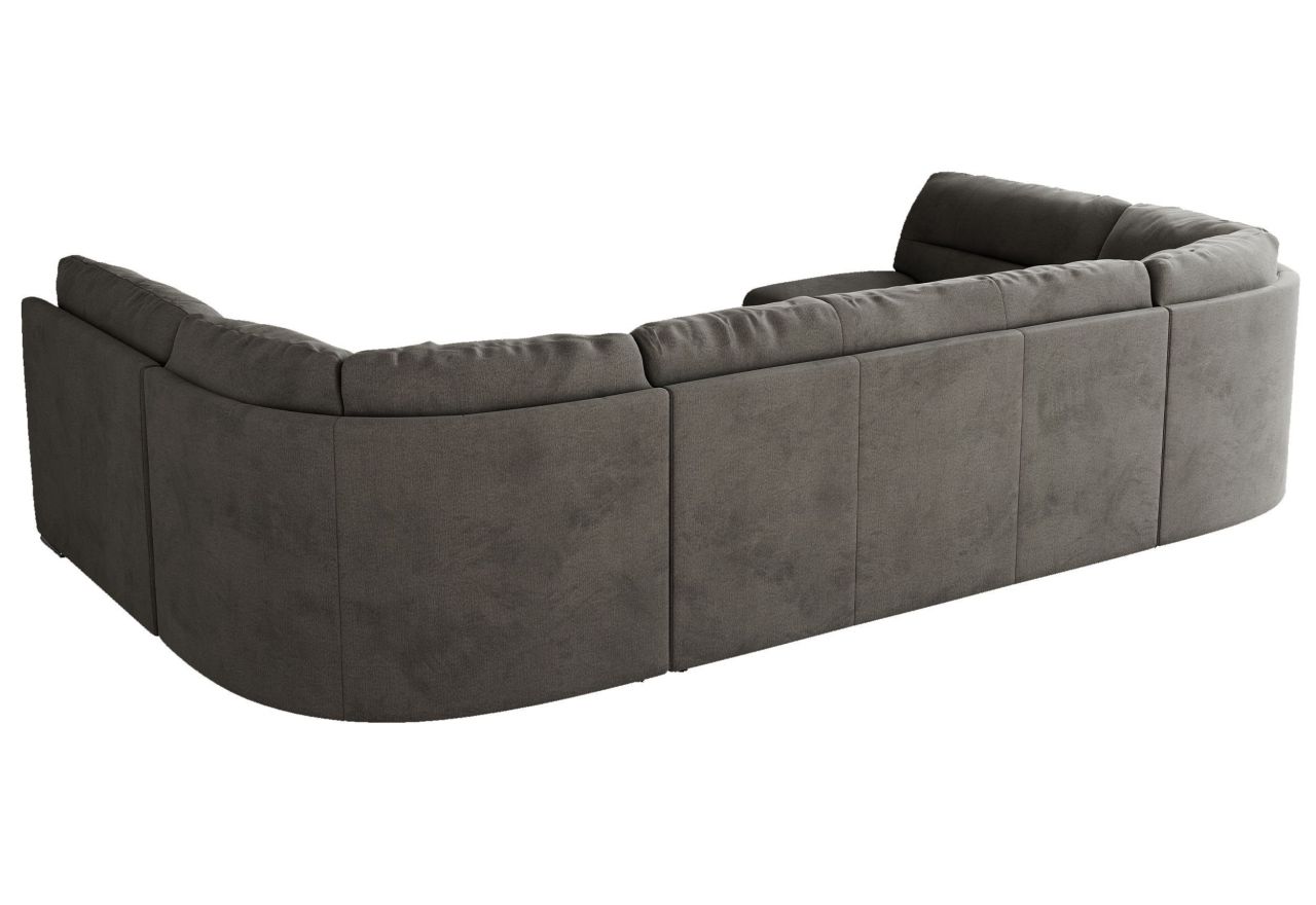 Narożnik COMODO U - uniwersalny - ciemnoszary, welwet