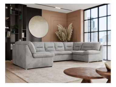 Narożnik COMODO U - uniwersalny - jasnoszary, welwet