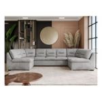 Narożnik COMODO U - uniwersalny - jasnoszary, welwet