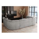 Narożnik COMODO U - uniwersalny - jasnoszary, welwet