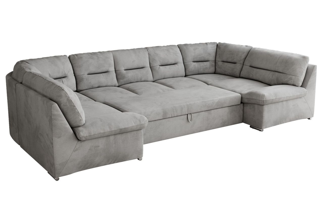 Narożnik COMODO U - uniwersalny - jasnoszary, welwet