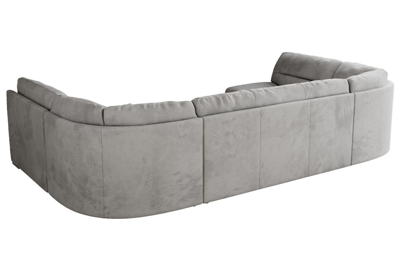 Narożnik COMODO U - uniwersalny - jasnoszary, welwet