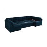 Narożnik COMODO U - uniwersalny - ciemnoniebieski, welwet