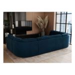 Narożnik COMODO U - uniwersalny - ciemnoniebieski, welwet