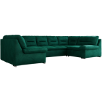 Narożnik COMODO U - uniwersalny - ciemnozielony, welwet