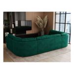 Narożnik COMODO U - uniwersalny - ciemnozielony, welwet