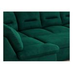 Narożnik COMODO U - uniwersalny - ciemnozielony, welwet