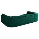 Narożnik COMODO U - uniwersalny - ciemnozielony, welwet