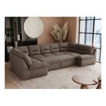 Narożnik COMODO U - uniwersalny - brązowy, welwet