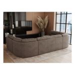 Narożnik COMODO U - uniwersalny - brązowy, welwet