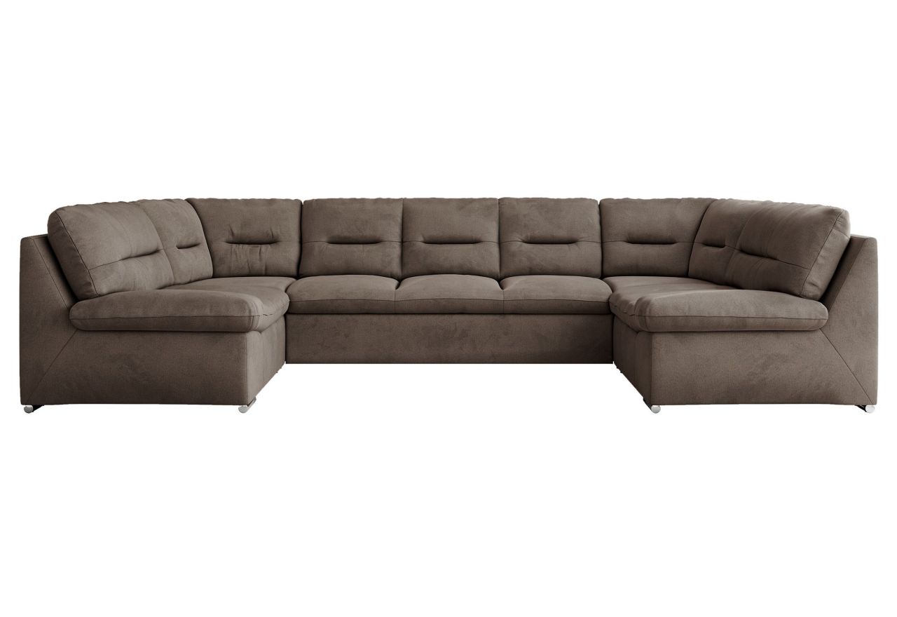 Narożnik COMODO U - uniwersalny - brązowy, welwet