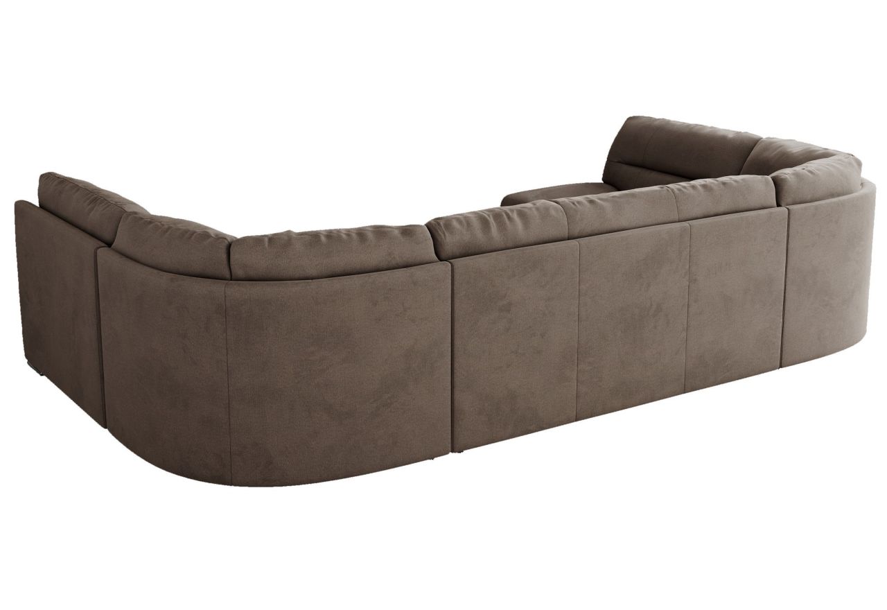 Narożnik COMODO U - uniwersalny - brązowy, welwet