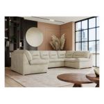 Narożnik COMODO U - uniwersalny - beżowy, welwet