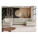 Narożnik COMODO U - uniwersalny - beżowy, welwet