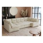 Narożnik COMODO U - uniwersalny - beżowy, welwet