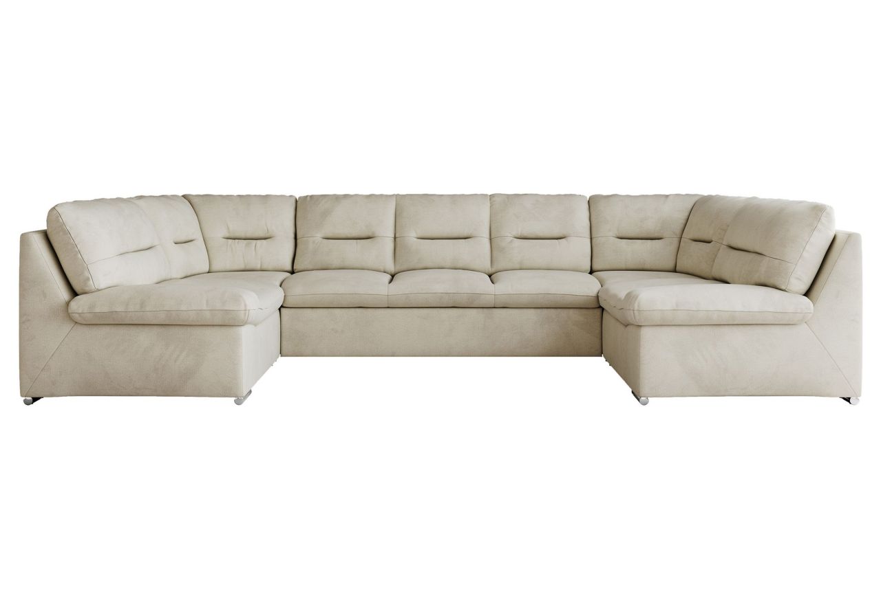 Narożnik COMODO U - uniwersalny - beżowy, welwet