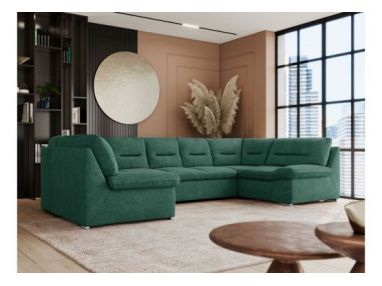 Narożnik COMODO U - uniwersalny - ciemnozielony, struktura