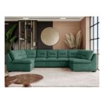 Narożnik COMODO U - uniwersalny - ciemnozielony, struktura