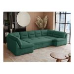 Narożnik COMODO U - uniwersalny - ciemnozielony, struktura