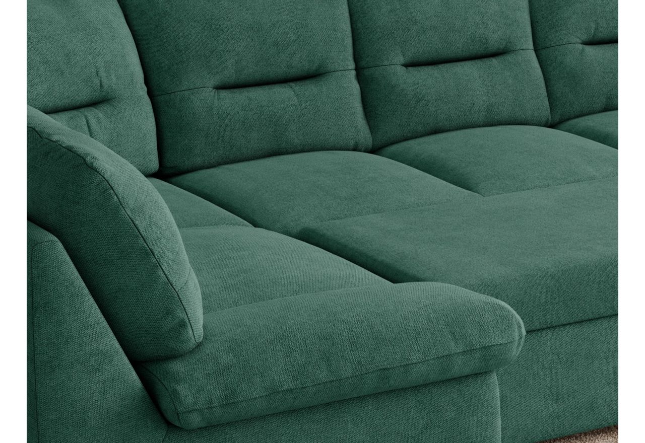 Narożnik COMODO U - uniwersalny - ciemnozielony, struktura