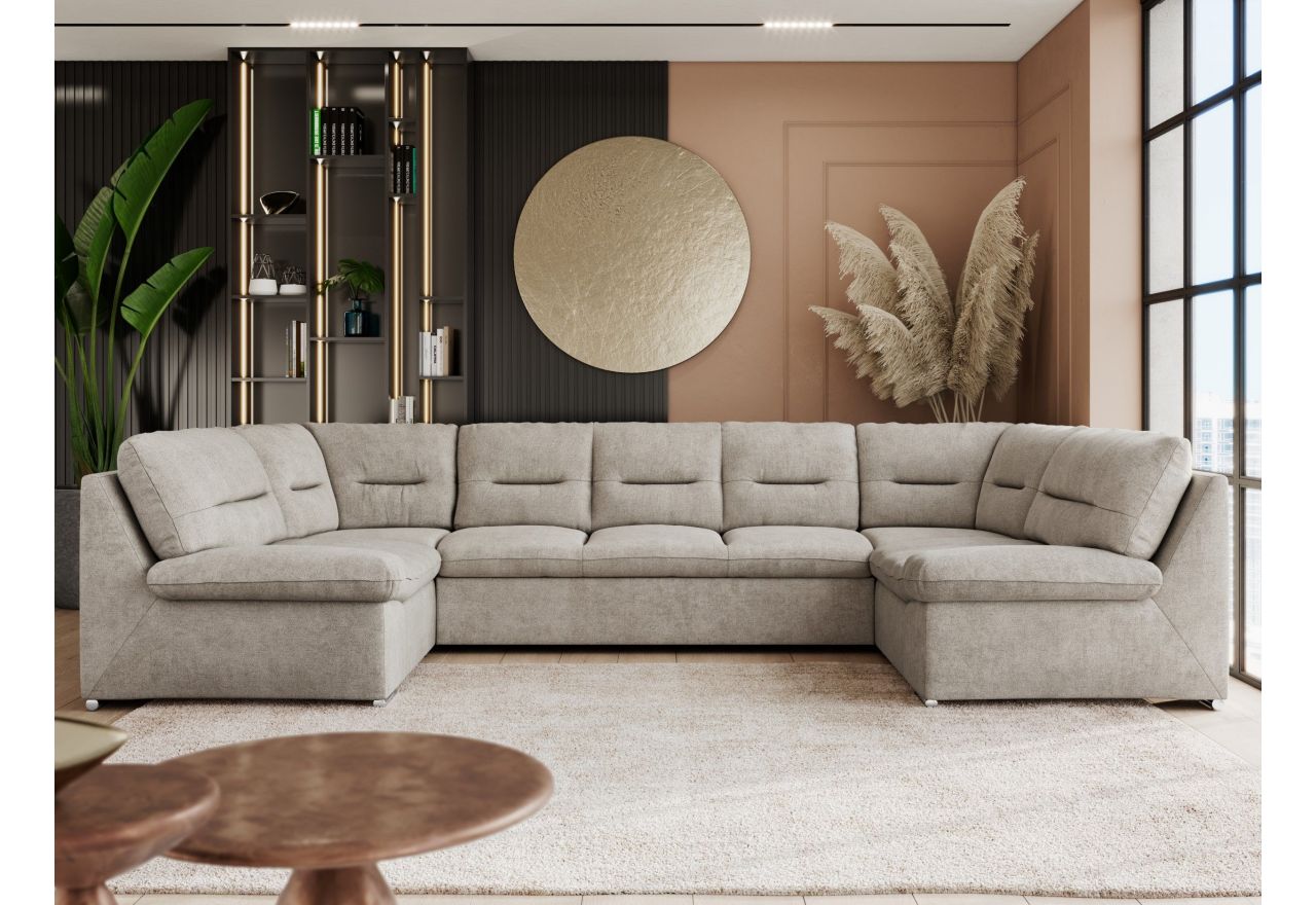 Narożnik COMODO U - uniwersalny - beżowy, struktura