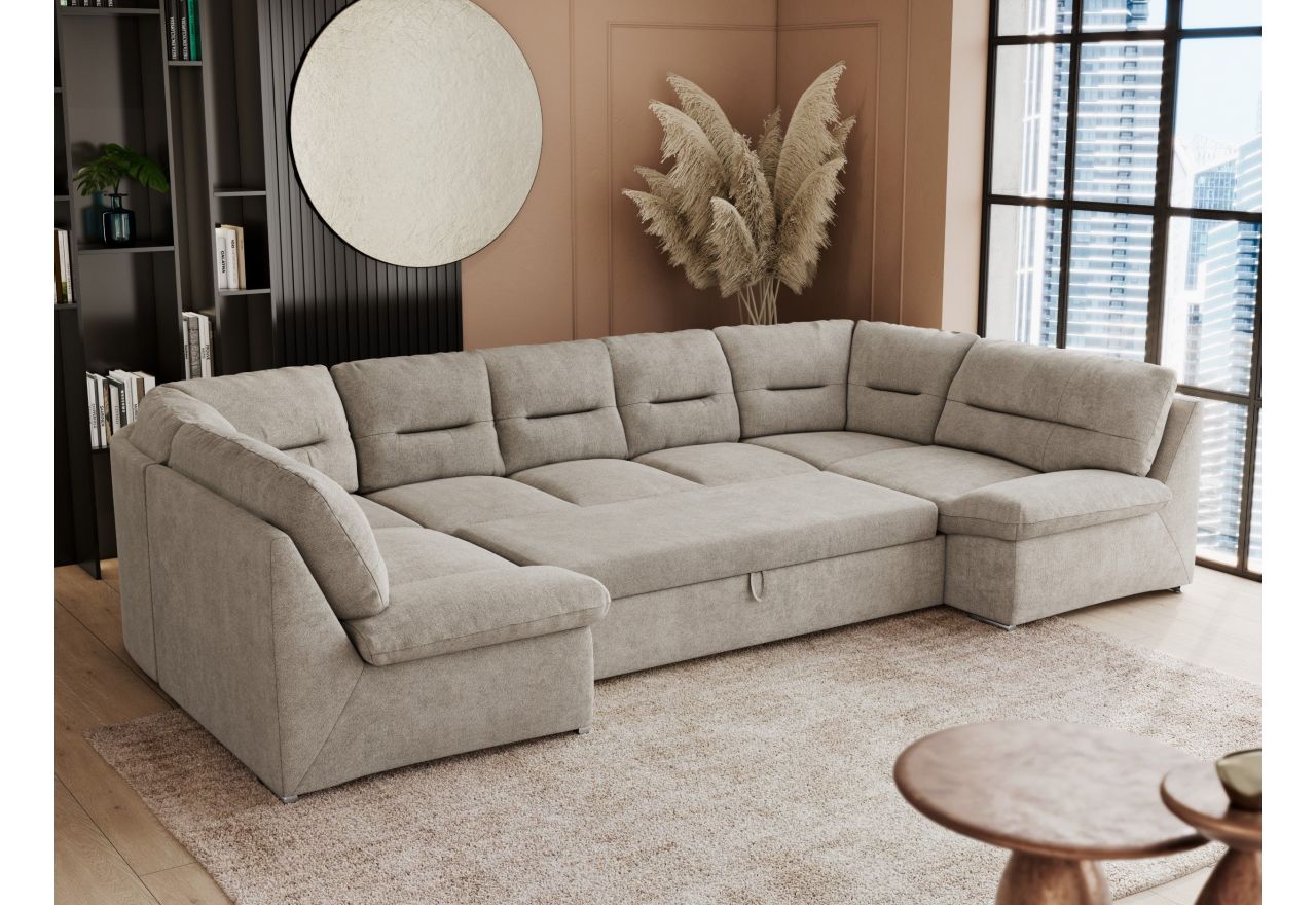 Narożnik COMODO U - uniwersalny - beżowy, struktura