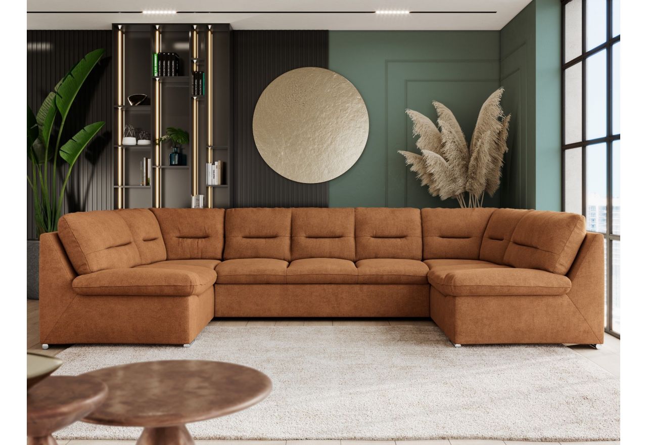 Narożnik COMODO U - uniwersalny - pomarańczowy, struktura