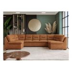 Narożnik COMODO U - uniwersalny - pomarańczowy, struktura