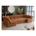 Narożnik COMODO U - uniwersalny - pomarańczowy, struktura