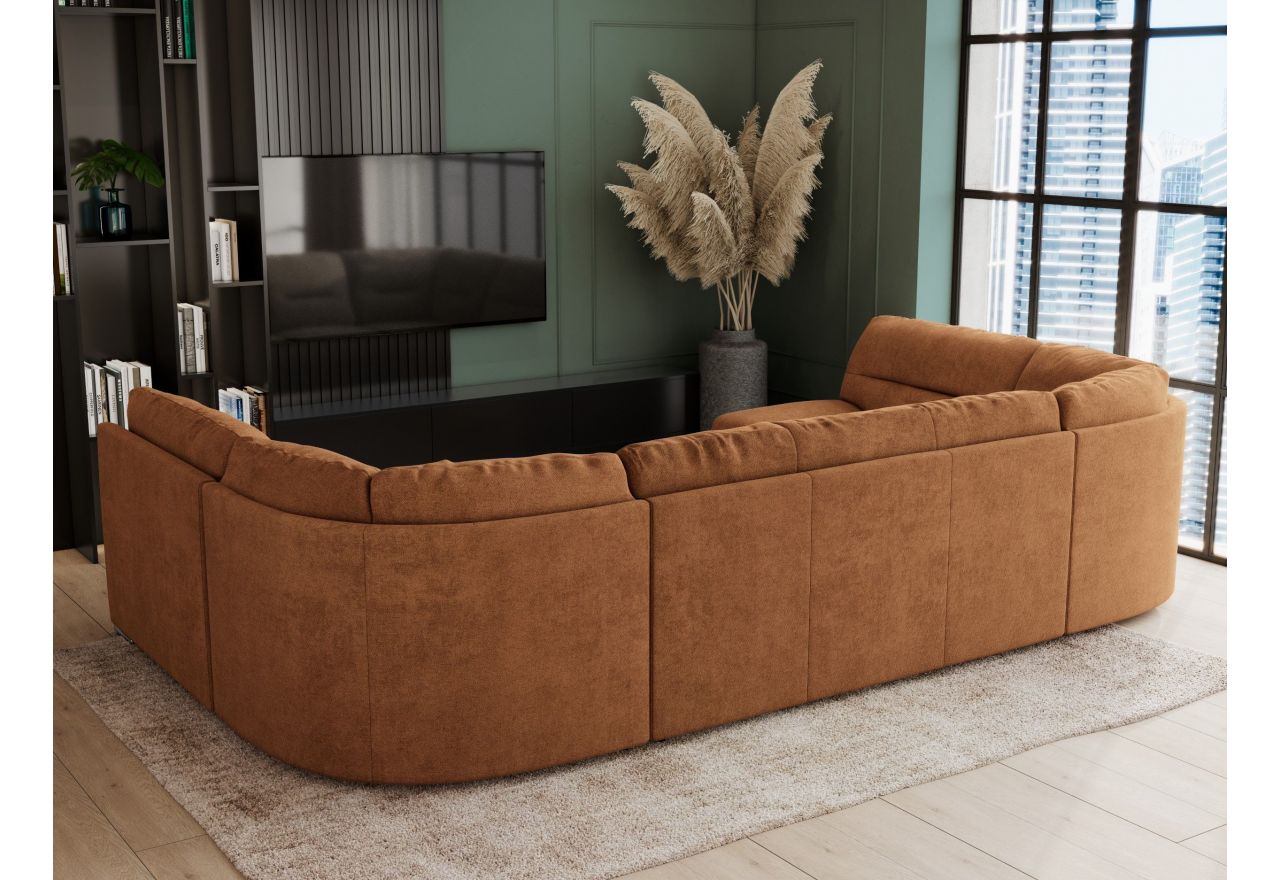 Narożnik COMODO U - uniwersalny - pomarańczowy, struktura