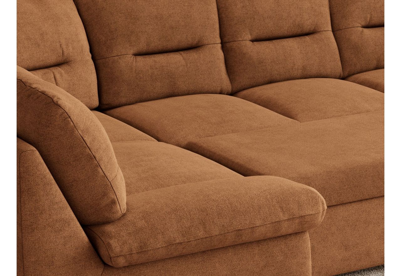 Narożnik COMODO U - uniwersalny - pomarańczowy, struktura