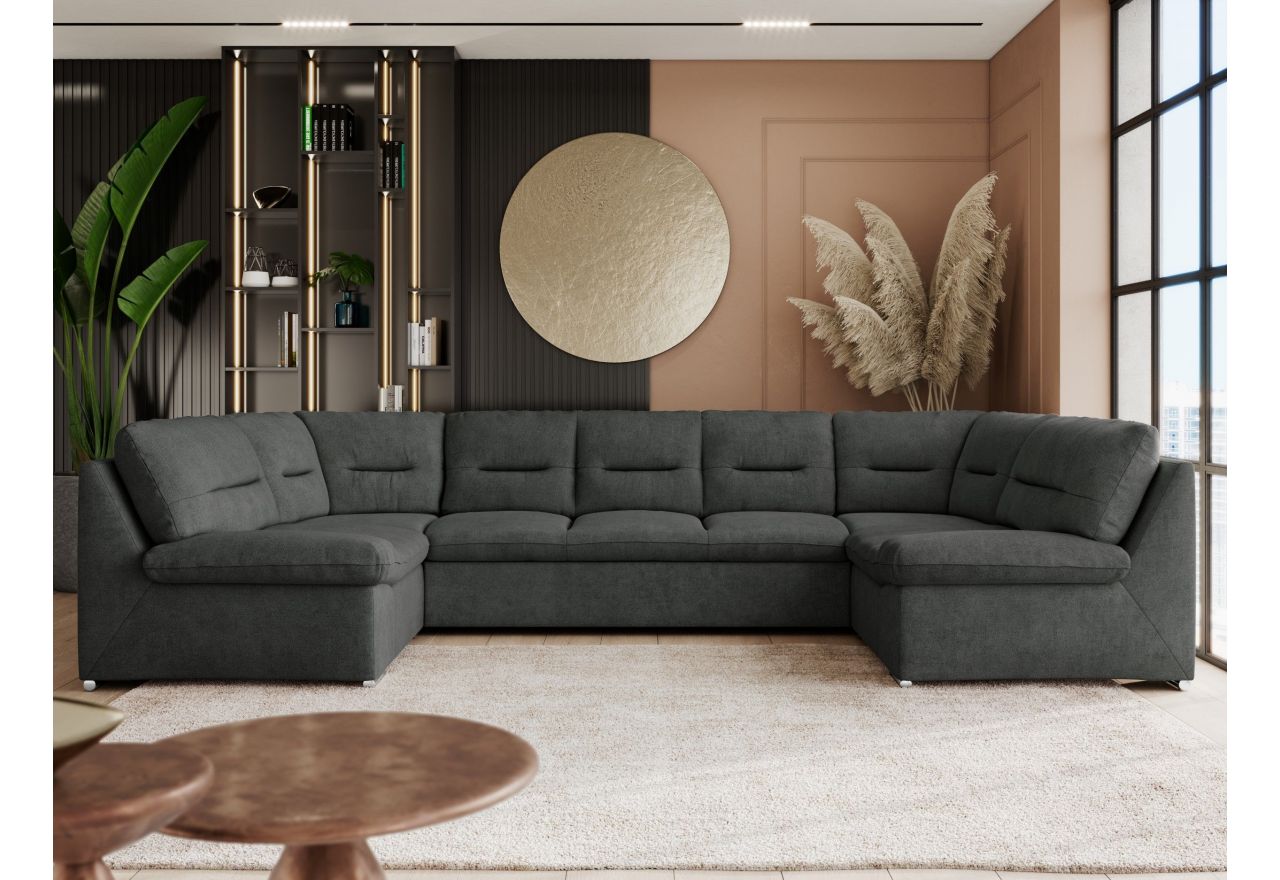 Narożnik COMODO U - uniwersalny - ciemnoszary, struktura