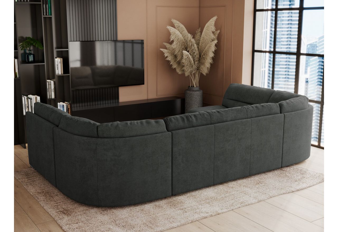 Narożnik COMODO U - uniwersalny - ciemnoszary, struktura