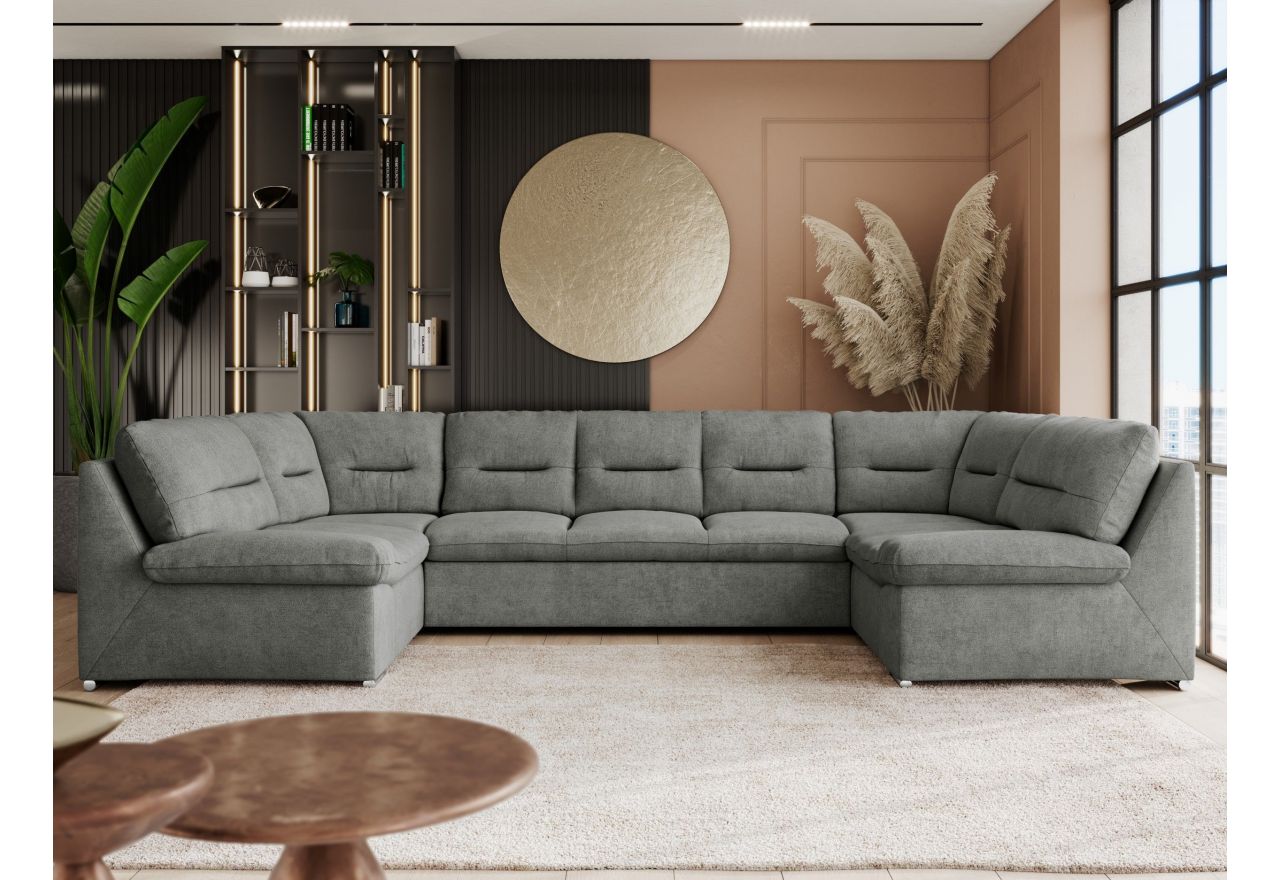 Narożnik COMODO U - uniwersalny - szary, struktura