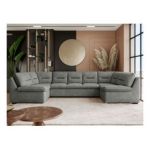 Narożnik COMODO U - uniwersalny - szary, struktura